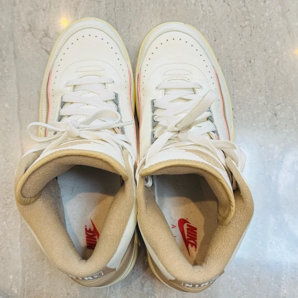 Nike Women's Air Jordan White and Tan Sneakers - Picture 6 of 13